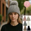 Fashnzfab 12pcs - Pom Pom Chunky Cable Knit Winter Beanie Hats In Multi