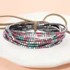 Fashnzfab 12pcs - Ribbon Colorful Rhinestone Layered Stretch Bracelets Ab, Hematite, Multi In Multi