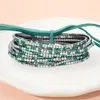 Fashnzfab 12pcs - Ribbon Colorful Rhinestone Layered Stretch Bracelets Ab, Hematite, Teal In Multi