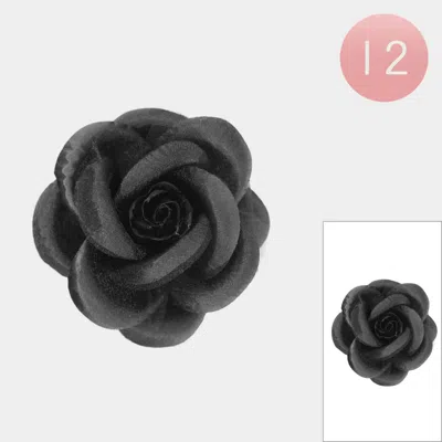 Fashnzfab 12pcs - Rose Flower Alligator Hair Clips Brooches In White