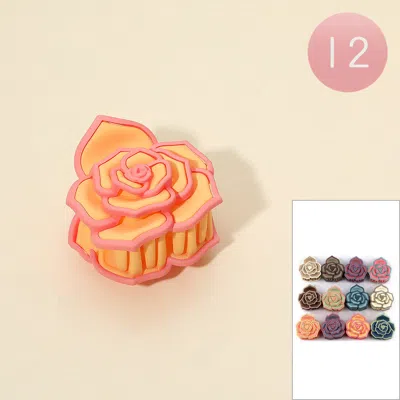 Fashnzfab 12pcs - Rose Hair Claw Clips In Yellow