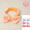 Fashnzfab 12pcs - Soft Stretch Plush Bow Headbands In Multi