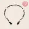 Fashnzfab 12pcs - Spiral Coil Headbands 0.3" In Black