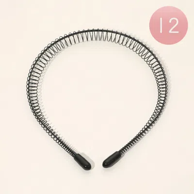Fashnzfab 12pcs - Spiral Coil Headbands In Black