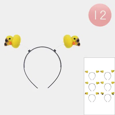 Fashnzfab 12pcs - Yellow Duck Headbands - Assorted In Multi