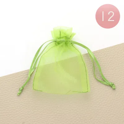 Fashnzfab 12pcs - 3 X 3.5 Ribboned Organza Gift Bags