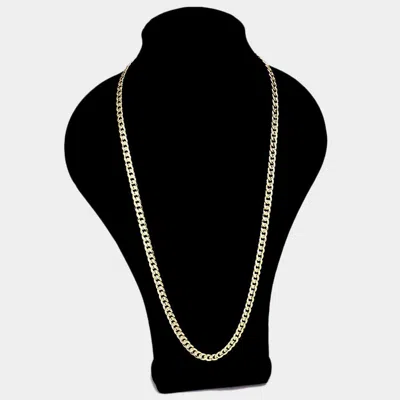 Fashnzfab 12pcs - 30 Inch, 8mm Gold Plated Concave Textured Cuban Chain Necklaces