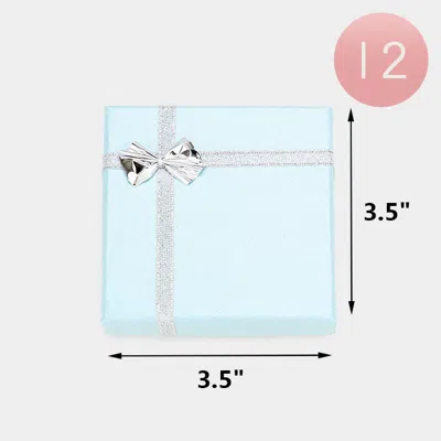 Fashnzfab 12pcs - 3.5" X 3.5" Simple Bow Deco Square Gift Boxes