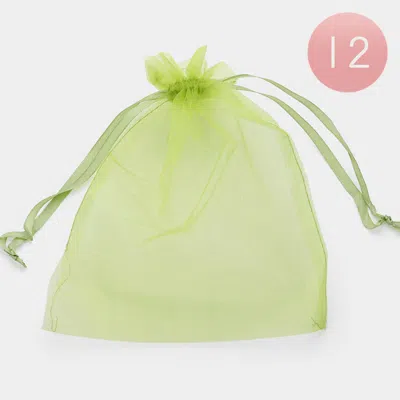 Fashnzfab 12pcs - 6.75 X 9.5 Ribbon Organza Gift Bags