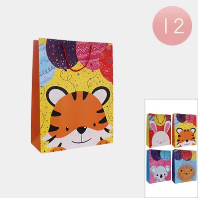 Fashnzfab 12pcs - Animal Balloon Printed Gift Bags