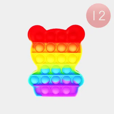 Fashnzfab 12pcs - Bear Character Push And Pop It Fidget Kids Toys