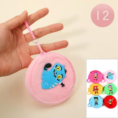 Fashnzfab 12pcs - Cute Kpop Demon Hunters Character Mini Coin Pouch Keychain Bag Charm In Blue