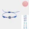 Fashnzfab 12pcs - Evil Eye Charm Accent Adjustable Cinch Pull Tie Bracelets In Blue