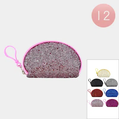 Fashnzfab 12pcs - Glittered Coin Purses In Multi