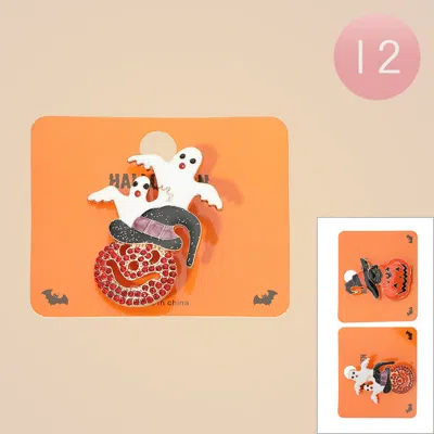 Fashnzfab 12pcs - Halloween Ghost Pumpkin Pin Brooches In Multi