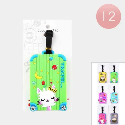 Fashnzfab 12pcs - Hamburger Cat Suitcase Luggage Tags In Multi