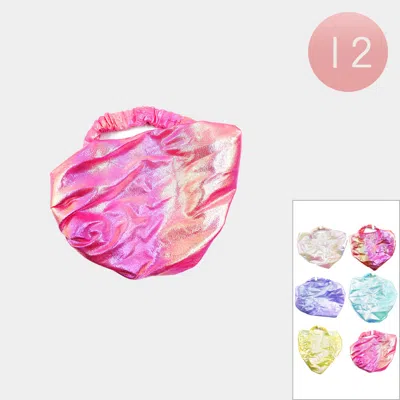 Fashnzfab 12pcs - Holographic Stretch Elastic Headbands In Multi