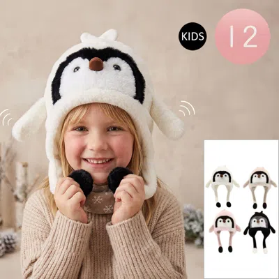 Fashnzfab 12pcs - Kids Penguin Ear Flaps Plush Winter Beanie Hat In Multi