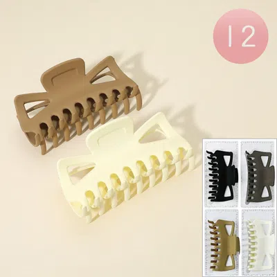 Fashnzfab 12pcs - Large Hair Claw Clips 4.5" X 2" In Multi
