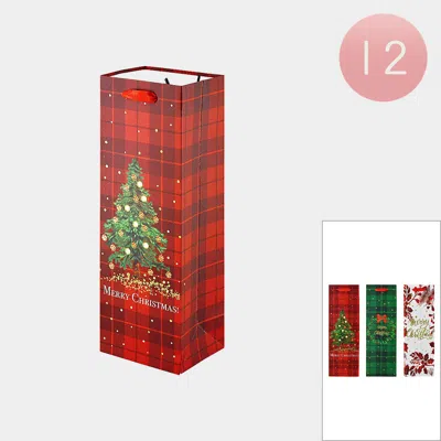 Fashnzfab 12pcs - Merry Christmas Wine Bottle Gift Bags