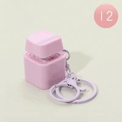 Fashnzfab 12pcs - Mini Clicker Keycap Bag Charm Keychains In Multi