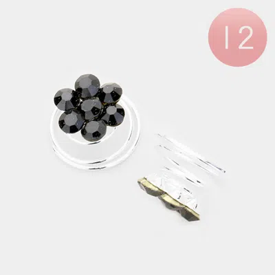 Fashnzfab 12pcs - Mini Crystal Rhinestone Daisy Spiral Hair Pins In Transparent