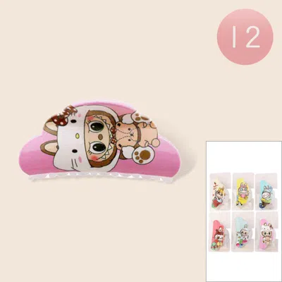 Fashnzfab 12pcs - Monster Bunny Cartoon Character Hair Claw Clips In Multi