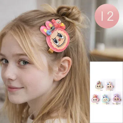 Fashnzfab 12pcs - Monster Bunny Cartoon Character Hair Clips In Multi
