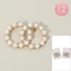 Fashnzfab 12pcs - Pearl Interlocking Double Circle Pin Brooches In Multi