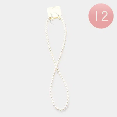 Fashnzfab 12pcs - Pearl Neclaces In Multi