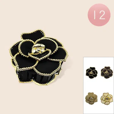 Fashnzfab 12pcs - Rose Hair Claw Clips In Multi