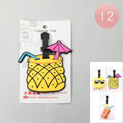 Fashnzfab 12pcs - Summer Theme Sun Drink Luggage Bag Tags In Multi