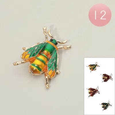 Fashnzfab 12pcs - Vintage Beetle Pin Brooches In Multi