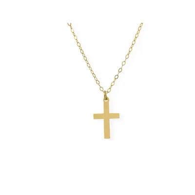 Fashnzfab 13"+1" Gold-filled Cross Charm Necklace In Purple