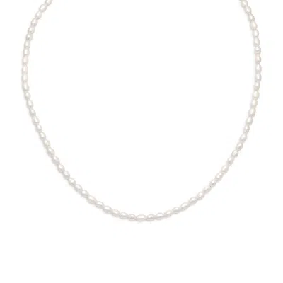 Fashnzfab 13"+2" 14/20 Gold Filled Cultured Freshwater Rice Pearl Necklace In Metallic