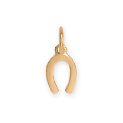 Fashnzfab 14 Karat Gold Horseshoe Charm In Transparent