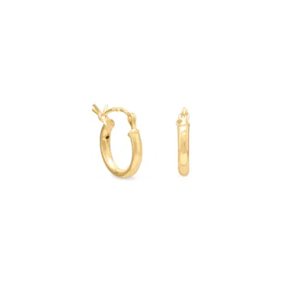 Fashnzfab 14 Karat Gold Plated 2mm X 12mm Hoop Earrings In Pink