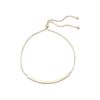 Fashnzfab 14 Karat Gold Plated Bar Friendship Bolo Bracelet In Gray