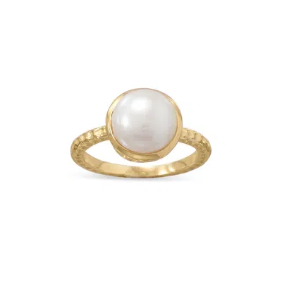 Fashnzfab 14 Karat Gold Plated Cultured Freshwater Pearl Ring