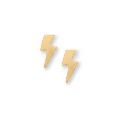 Fashnzfab 14 Karat Gold Plated Lightning Bolt Stud Earrings In Orange