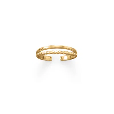 Fashnzfab 14 Karat Gold Plated Two Row Toe Ring In Neutral