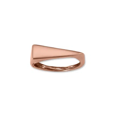 Fashnzfab 14 Karat Rose Gold Plated Flat Top Triangle Slice Ring In Neutral