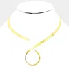 Fashnzfab 14" Swirl Metal Open Choker Necklace In Gold