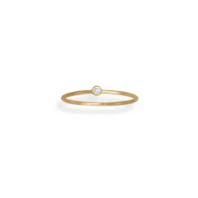 Fashnzfab 14/20 Gold Filled Cz Thin Ring In Pink