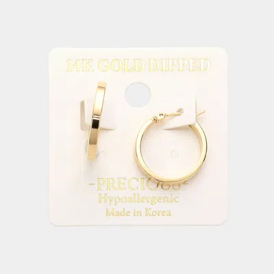 Fashnzfab 14k Gold Dipped 0.75 Inch Metal Hoop Pin Catch Earrings In Silver