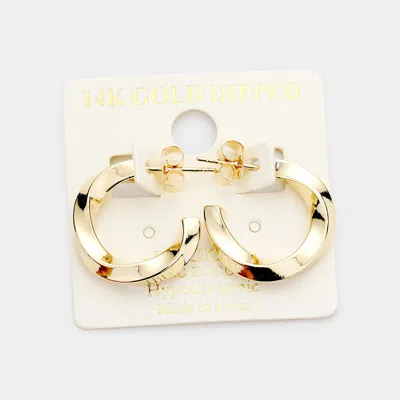 Fashnzfab 14k Gold Dipped 0.75 Inch Twisted Hoop Earrings