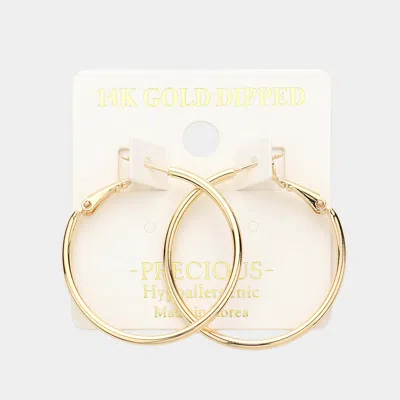 Fashnzfab 14k Gold Dipped 1.3 Inch Metal Hoop Earrings