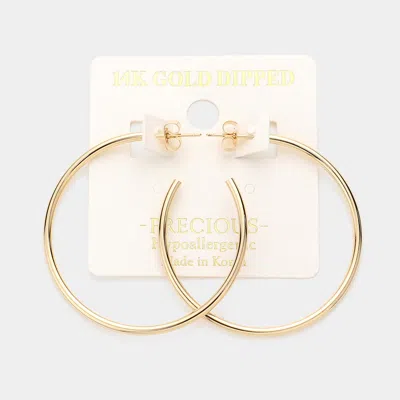 Fashnzfab 14k Gold Dipped 1.75 Inch Metal Hoop Earrings