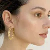 Fashnzfab 14k Gold Dipped Chain Link Hoop Earrings - Gold In Gold