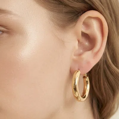 Fashnzfab 14k Gold Dipped Chunky Hoop Earrings